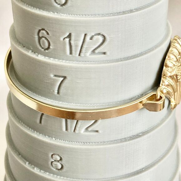 Scallop Sea Shell Bracelet Bangle Nautical Island Beach 7.5" Gold Plated Crystal - Picture 9 of 13